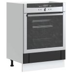 Vidaxl armoire de four lucca noir bois dingnierie unit de four armoire de four de cuisine unit de ...
