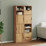Vidaxl armoires lat�rales 4 pcs odda 40x24x79 cm bois massif pin armoire buffet meuble de rangement de ...