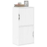 Vidaxl armoire latrale odda blanc 40x24x79 cm bois massif pin armoire buffet meuble de rangement de ...