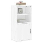 Vidaxl armoire latrale odda blanc 40x24x79 cm bois massif pin, armoire, buffet, meuble de rangement ...