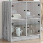 Vidaxl armoire latérale avec portes en verre sonoma gris 68x37x755 cm 836383 Vidaxl armoire latérale avec portes en verre sonoma gris 68x37x755 cm 836383