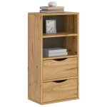 Vidaxl armoire lat�rale avec tiroirs odda 40x24x79 cm bois massif pin armoire buffet meuble de rangement ...