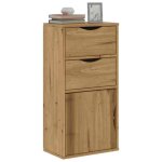 Vidaxl armoire latrale avec tiroirs odda 40x24x79 cm bois massif pin, armoire, buffet, meuble de rangement ...