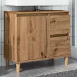 Vidaxl armoire lavabo chne artisanal 65x33x60 cm bois dingnierie meuble de lavabo de salle de bain ...