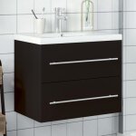 Vidaxl armoire lavabo de salle de bain avec bassin intgr meuble sous vier placard de rangement organisateur ...