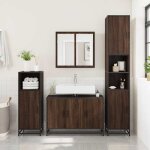 Vidaxl armoire de lavabo de salle de bain ch�ne marron 90x33x60 cm meuble de lavabo de salle de bain ...