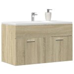 Vidaxl armoire lavabo de salle de bain chne sonoma bois dingnierie placard lavabo de salle de bain ...