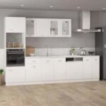Vidaxl armoire  micro - ondes blanc 60x57x207 cm agglomr placard tagre de rangement quipement de ...