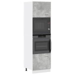 Vidaxl meuble micro - ondes lyon gris b�ton 60 x 57 x 207 cm bois ding�nierie 856127