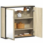 Vidaxl armoire  miroir de salle de bain chne sonoma bois ingnierie, armoire  miroir, armoire de maquillage ...