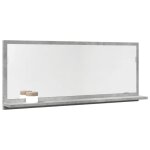 Vidaxl armoire  miroir de salle de bain gris bton bois d'ingnierie, meuble  miroir, miroir avec tagre, ...