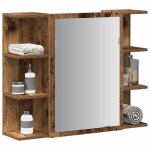 Vidaxl armoire � miroir de salle de bain vieux bois bois ding�nierie placard � miroir armoire murale ...