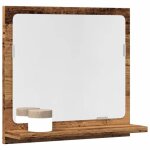 Vidaxl armoire � miroir de salle de bain vieux bois bois ding�nierie meuble � miroir miroir avec �tag�re ...