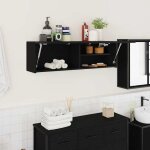 Vidaxl armoire murale de bain noir 100x25x30 cm bois dingénierie 860095 Vidaxl armoire murale de bain noir 100x25x30 cm bois dingénierie 860095