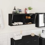 Vidaxl armoire murale de bain noir 100x25x40 cm bois dingnierie 860104