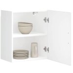 Vidaxl armoires murales de cuisine 2 pcs porto blanc bois ding�nierie meuble mural de cuisine armoire ...