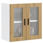 Vidaxl armoire murale de cuisine porte en verre porto chne artisanal 854156