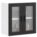 Vidaxl armoire murale de cuisine avec porte en verre porto noir 854148