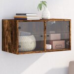 Vidaxl armoire murale avec portes en verre ch�ne fum� 685x37x35 cm 836505