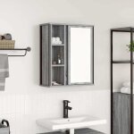 Vidaxl armoire murale de salle de bain miroir sonoma gris 50x21x60 cm, armoire suspendue de salle de ...