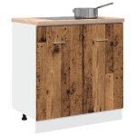 Vidaxl armoire de plancher dvier vieux bois 80x46x815 cm armoire de cuisine meuble de cuisine armoire ...