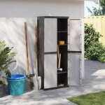 Vidaxl armoire de rangement dextrieur gris et noir 65x37x165 cm pp 364201