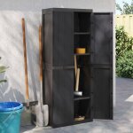 Vidaxl armoire de rangement dextrieur noir 65x37x165 cm pp 364206