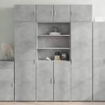Vidaxl armoire de rangement gris b�ton 80x425x225cm bois ding�nierie armoire de rangement de salle de ...