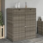 Vidaxl armoire de rangement de jardin organisateur de terrasse avec porte meuble dext�rieur patio arri�re ...