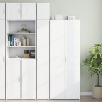 Vidaxl armoire de rangement mince blanc 30x425x225 cm armoire de rangement de salle de bain unit� de ...