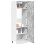 Vidaxl armoire de rfrigrateur gris bton 60x57x207 cm agglomr armoire de cuisine armoire de rangement ...