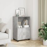 Vidaxl armoire  roulettes gris bton 55x40x91 cm bois dingnierie classeur armoire de classement pour ...