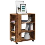 Vidaxl armoire � roulettes vieux bois 60x35x75 cm bois ding�nierie armoire classeur mobile meuble de ...