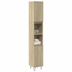Vidaxl armoire salle de bain ch�ne sonoma 30x30x190 cm armoire de rangement de salle de bain armoire ...