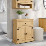 Vidaxl armoire de salle de bain corona 70x33x80 cm bois de pin massif armoire de rangement de salle de ...