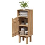 Vidaxl armoire de salle de bain otta 35x30x90 cm bois massif de pin armoire de rangement de salle de ...
