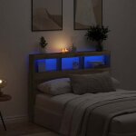 Vidaxl armoire t�te de lit avec led ch�ne artisanal 140x17x102 cm t�te de lit t�te de lit � led 863129 ...