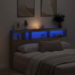 Vidaxl armoire t�te de lit avec led ch�ne artisanal 180x17x102 cm t�te de lit t�te de lit � led 863135 ...