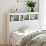 Vidaxl armoire tte de lit avec led tte de lit avec compartiment meuble de rangement chambre  coucher ...