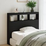 Vidaxl armoire t�te de lit avec led t�te de lit avec compartiment meuble de rangement chambre � coucher ...