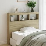 Vidaxl armoire t�te de lit avec led t�te de lit avec compartiment meuble de rangement chambre � coucher ...