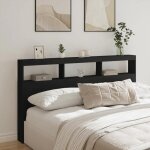 Vidaxl armoire t�te de lit avec led t�te de lit avec compartiment meuble de rangement chambre � coucher ...