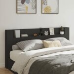 Vidaxl armoire tte de lit avec led, tte de lit avec tagre ouverte, meuble de rangement chambre  ...