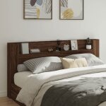 Vidaxl armoire tte de lit avec led tte de lit avec tagre ouverte meuble de rangement chambre  coucher ...