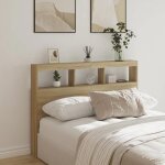 Vidaxl armoire tte de lit avec led panneau de lit avec compartiment tte de lit avec armoire meuble ...