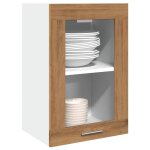 Vidaxl armoire vitre suspendue chne artisanal 40x31x60 cm, armoire de cuisine, armoire de rangement ...