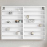 Vidaxl armoire � vitrine blanc 100x85x75 cm bois ding�nierie armoire murale armoire de rangement murale ...