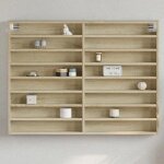 Vidaxl armoire � vitrine ch�ne sonoma 100x85x75 cm bois ding�nierie armoire murale armoire de rangement ...