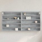 Vidaxl armoire  vitrine gris bton 100x85x50 cm bois dingnierie armoire murale armoire de rangement ...