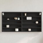 Vidaxl armoire  vitrine noir 100x85x50 cm bois dingnierie armoire murale armoire de rangement murale ...